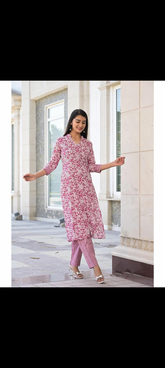 Post image *New Design Launch*
💃 *Heavy kurti with pant and cotton 60 60 fabric*💃💃💃 

Mauve batik printed kurta set

This gorgeous kurta set design with chinese corral 
Pure mauv batik Jaipuri prints ❤️
⭐Size: *M/38, L/40, XL/42, XXL/44* 

New casual 
Perfect look for any occasion

⭐Fabric: *Cotton 60-60*
⭐Product: *Kurti + Pant
⭐Color`s: * single Colours*
⭐Type: *Fully stitched*

🤩 Price 750 free shipping

⭐ *Ready to Dispatch*✈️✈️✈️ 
*(100% quality products guarantee)*