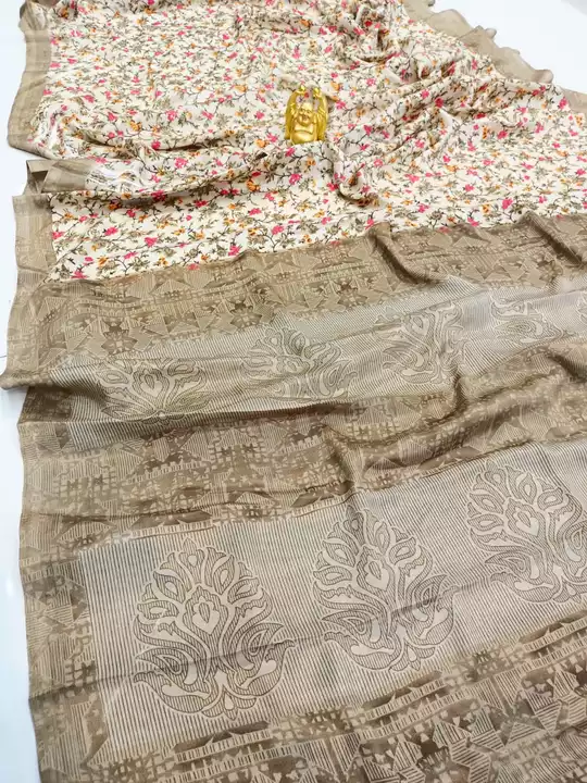 Printed silk saree uploaded by business on 5/19/2022