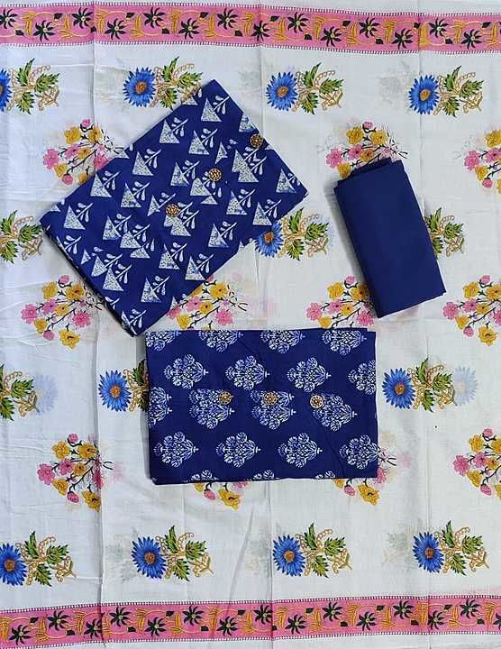 Cotton dress material with jaipuri print duppata  uploaded by business on 10/27/2020