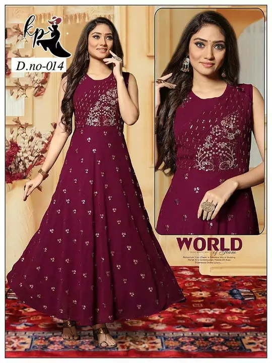 Post image *Georgette frocks with lining*

Sizes  M to XXL 

Length 50

Price 830+$

AP ts 80 ship

Other state 120