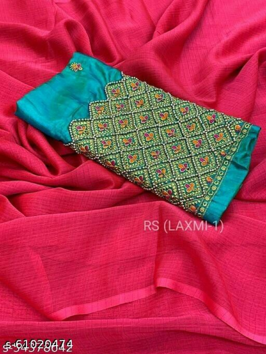 Handwork blouse concept fancy fabric  sarees uploaded by business on 5/20/2022