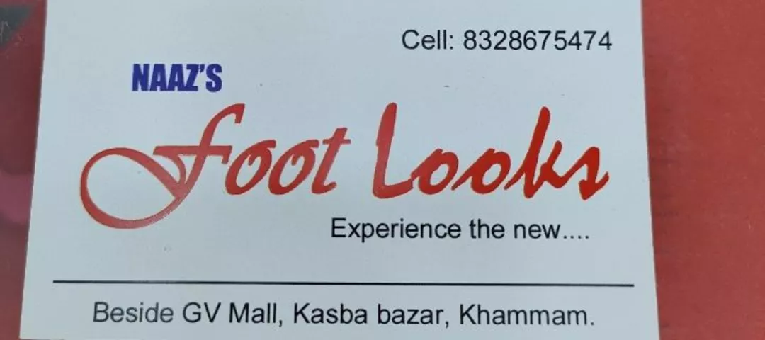 Visiting card store images of Naaz foot looks 