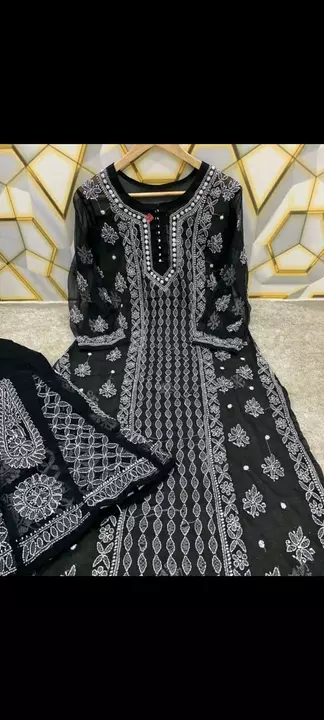 Post image *Kashika Chikankari*
Kurti material Fabric- georgette Length- 3 meter Resam Malti work Kurti full sleeves
Price 1550+$/-