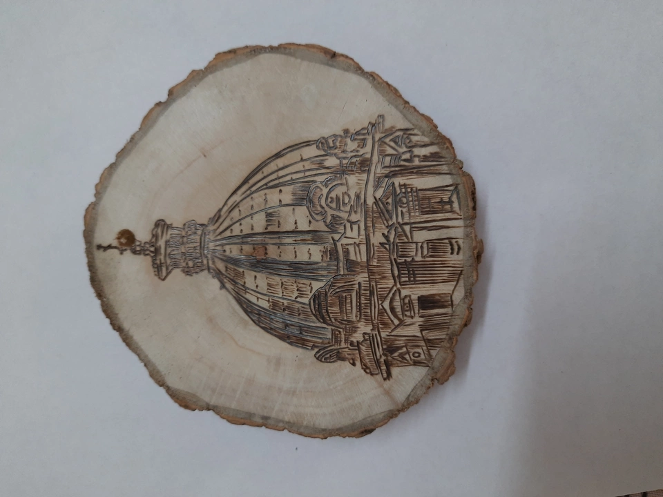 Post image Pyrography art / wood burning art 4inch size400 INR included all tex