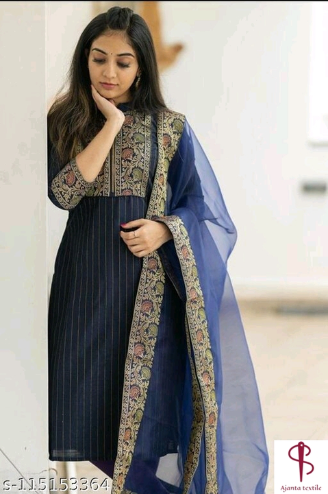 Printed border all over dupatta nd kurti yoke nd sleeves 
 uploaded by business on 5/21/2022