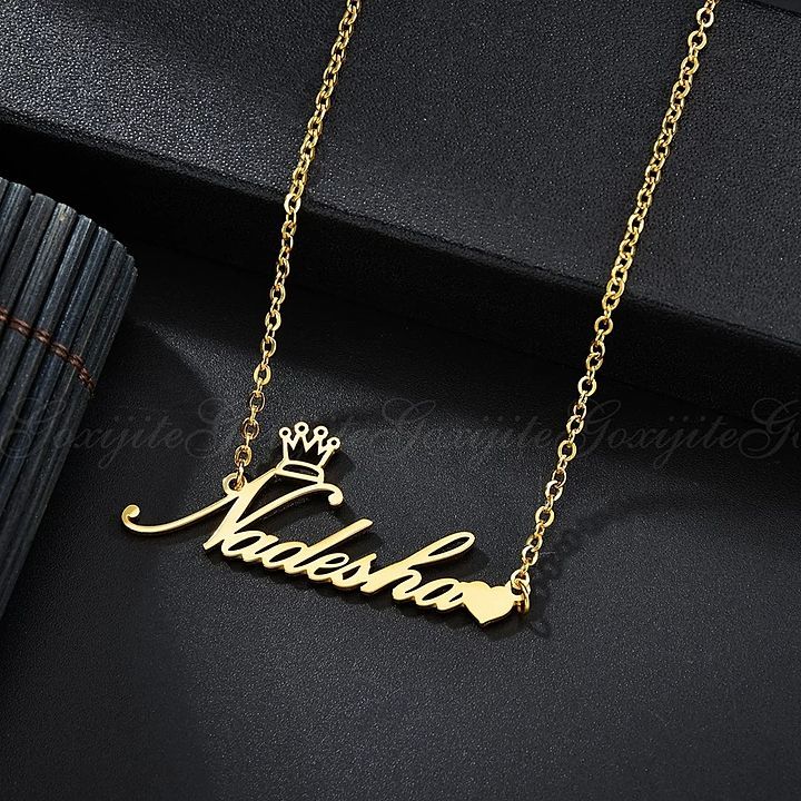 Personalized Crown Heart Name Necklace. uploaded by business on 10/28/2020