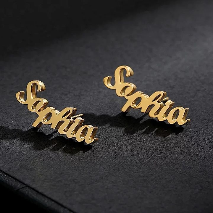 Personalized Name Earring. uploaded by Lovemaking.in on 10/28/2020