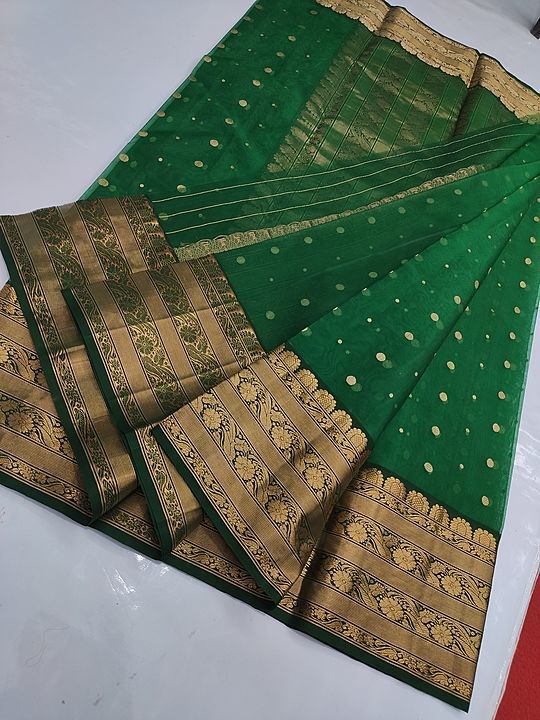 Chanderi saree fabric katan silk uploaded by business on 10/28/2020