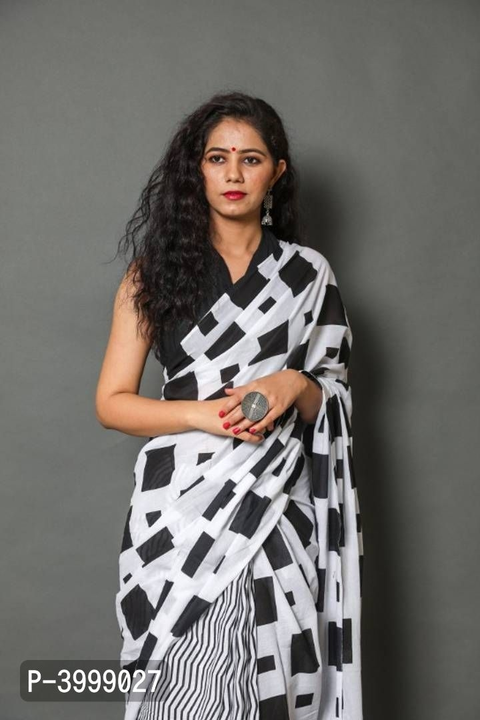 Geometric Print Cotton Saree uploaded by business on 5/21/2022