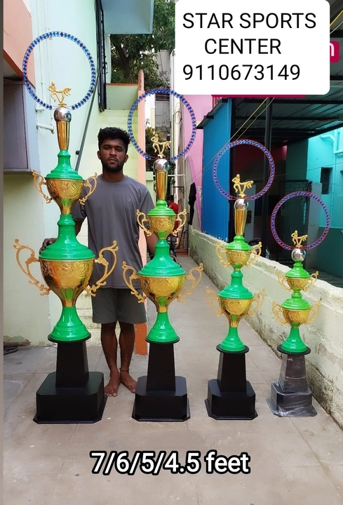 Post image Star Sports Center 
 if you want any type of 
sports items 
sports jersey 
Custom trophys
Delivery all over india
contact star 9110673149