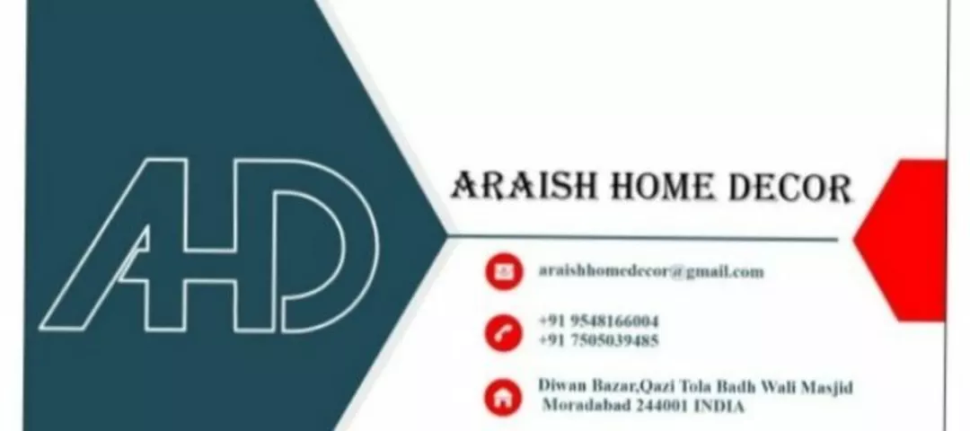 Visiting card store images of Araish Home Decor
