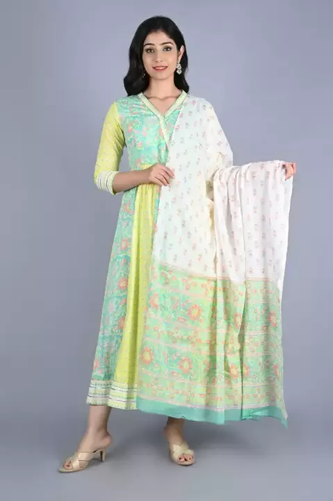 Morvi Women Cotton Kurta with Dupatta  uploaded by Morvi Retail Pvt. Ltd. on 5/22/2022