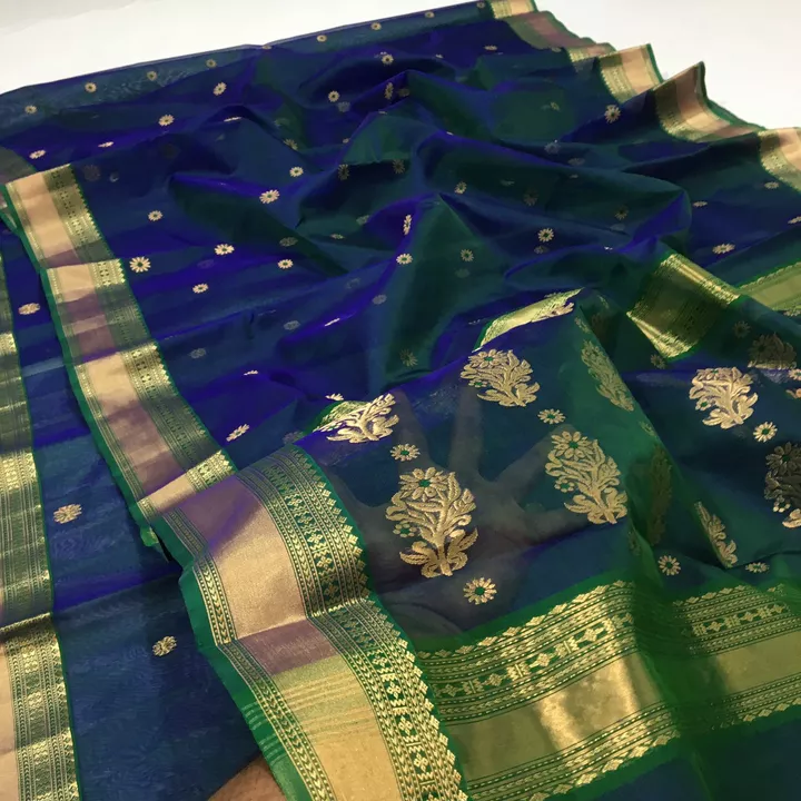 Post image Chanderi Katan silk Handloom saree Handwoven with all over Menakari Boti with blouse piece Inclusive 
For price and other product details message me on WhatsApp NO:8080503218