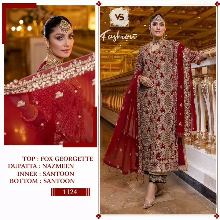  Georgette suit material Pakistani uploaded by Queen Butique on 5/23/2022