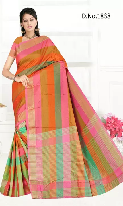 Cotton silk saree with blouse uploaded by business on 5/23/2022