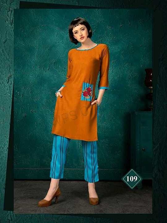 Rayon printed kurti top and bottom available uploaded by business on 6/17/2020