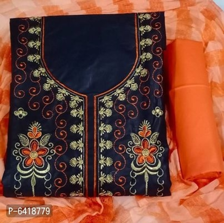 Cotton embroidered dresss material  uploaded by Samriddh collection  on 5/24/2022