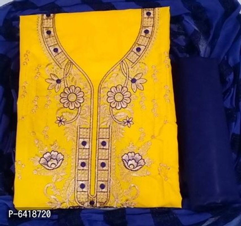 Cotton embroidered dresss material  uploaded by business on 5/24/2022