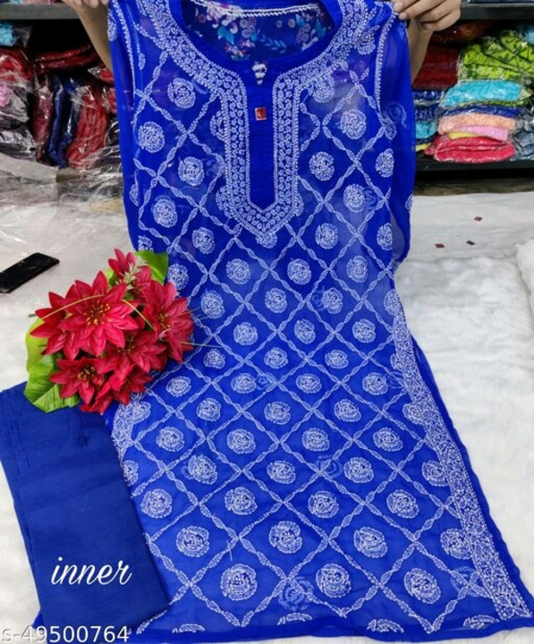 Post image Chikan kurti with inner Sizes available