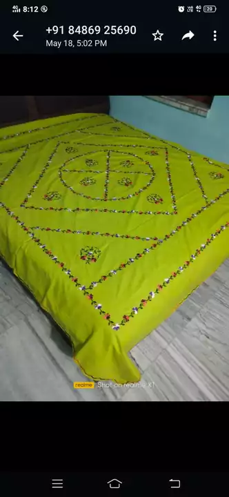 Post image Beautiful 😍 and Elegant hand embroidered pure cotton bed sheets with two pillow cases. Each bedsheet takes time to of one month.

#embroidery #embroiderybedsheet #bedsheet #homedecor