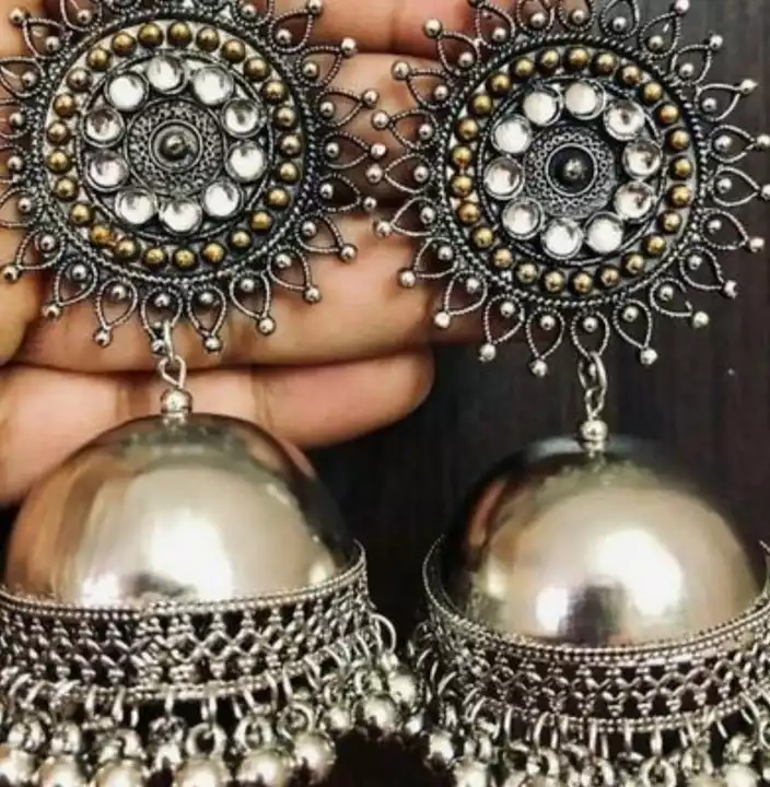 white nagg jhumka uploaded by S R  Jewellery on 5/24/2022