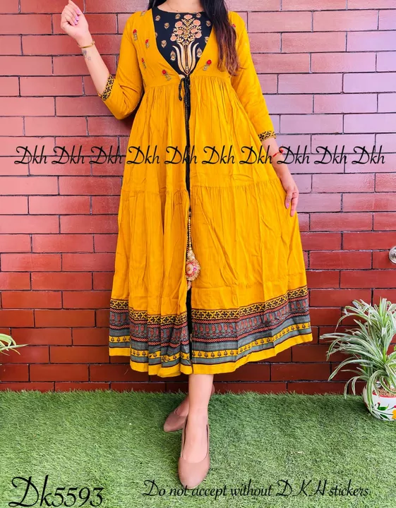 Premium rayon mustard colour shrug paired up with Reyon inner.. uploaded by H M online services on 5/24/2022
