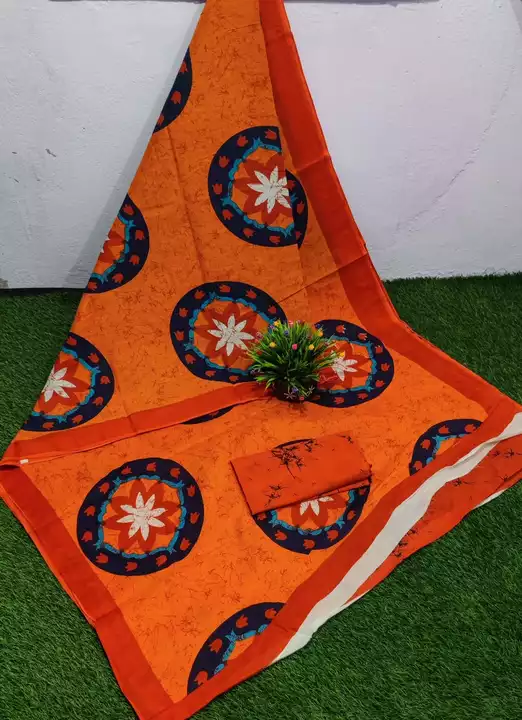 Cotton milmul saree uploaded by business on 5/25/2022