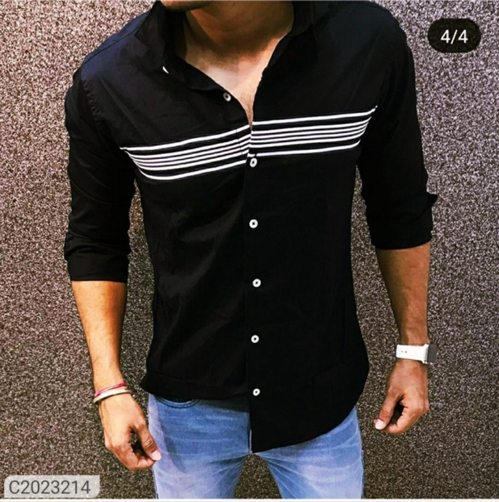 *Catalog Name:* Cotton Solid with stripes Full Sleeves Regular Fit Mens Casual Shirt Vol-1

*Details uploaded by business on 5/25/2022