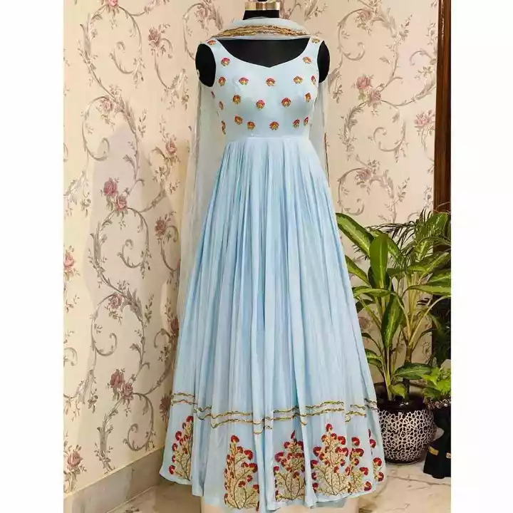 Post image *LUNCHING NEW DESIGNER PARTY WEAR EMBROIDERY WORK GOWN WITH DUPATTA*

???? *GOWN FABRIC* : HEAVY FOX BLOOMING GEORGETTE SILK + INNER MICRO COTTON WITH FANCY EMBROIDERY WORK WITH SHORT SLEEVE

???? *GOWN SIZE*: XL FULLY STITCHED (XXL MARGIN)
???? *GOWN FLAIR* : 3 MTR 
???? *GOWN LENGTH* : 56-58 INC

???? *BOTTOM FABRIC* : SOFT BUTTER SILK UNSTITCHED 2 mtr

???? *DUPATTA FABRIC* :  HEAVY BUTTERFLY NET WITH FANCY EMBROIDERY BORDER WORK.
CUT 2.10-2.20 MTR

         ????????????????

HANUMAN87SBSBXBX