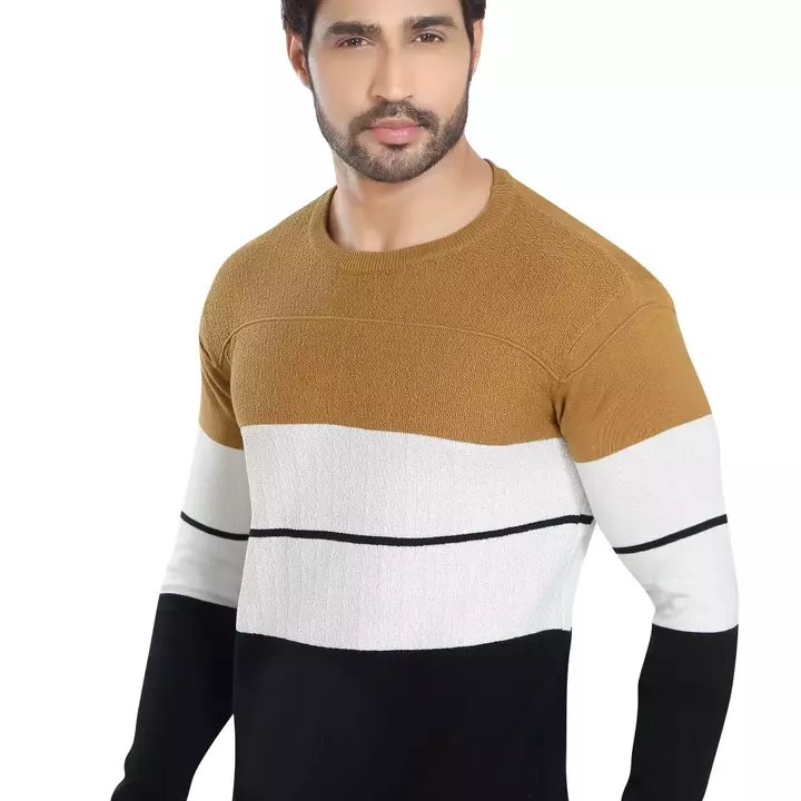 BLOWSTUD Men's Regular fit pullover cotton casual full sleeve Knitting striped T-shirt for men uploaded by BLOWSTUD on 5/26/2022
