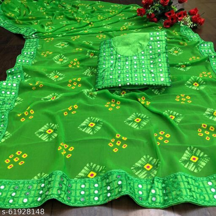 Post image I want 1-10 pieces of Badhani Saree
Name: Badhani Saree
Saree Fabric: Georgette
Blouse: Semi-Stitched Blouse
Blouse Fabric.