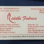 Business logo of Riddhi fabrics