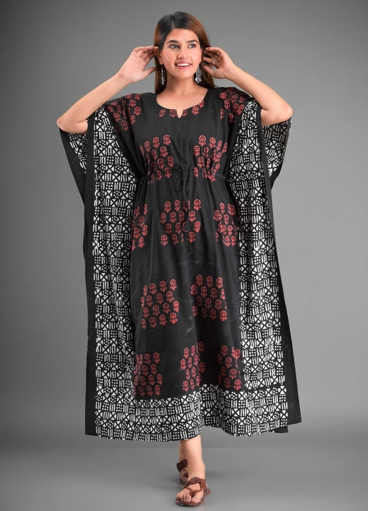 Women's kaftan cotton printed long dress uploaded by Balaji cotton house on 5/27/2022