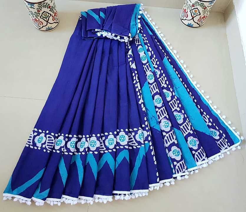 Cotton mulmal Sarees with blouse uploaded by business on 10/29/2020