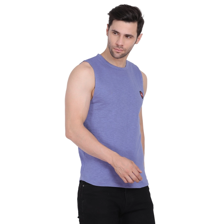 Styvibe Men Light Blue Round Neck Sleeveless Vest T-shirt uploaded by Styvibe Fashion LLP on 5/27/2022