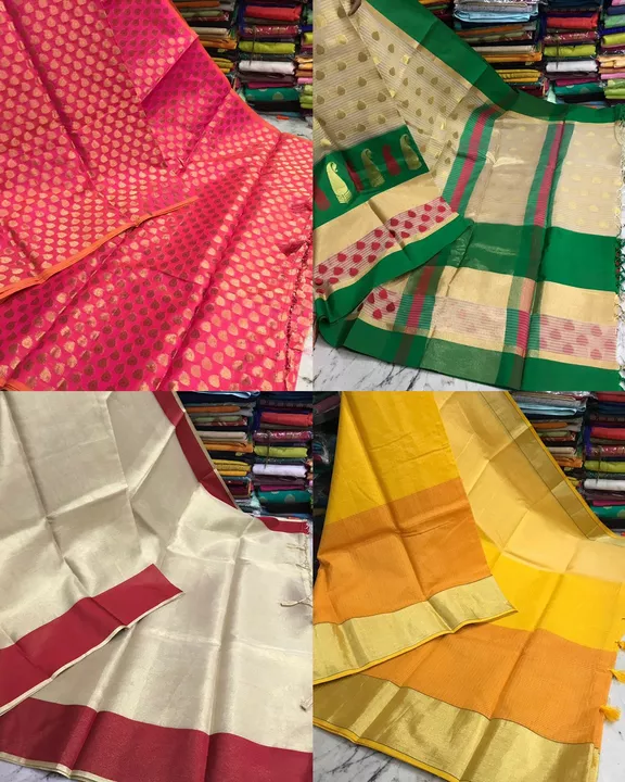 Banarasi kora muslin cotton silk saree  uploaded by Krishna fashion on 5/27/2022