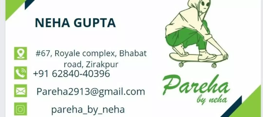 Visiting card store images of Pareha