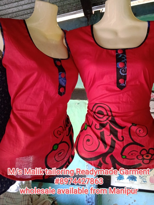 Cotton ladies sleeveless top uploaded by M/S Malik Tailoring Readymade Garment on 5/28/2022