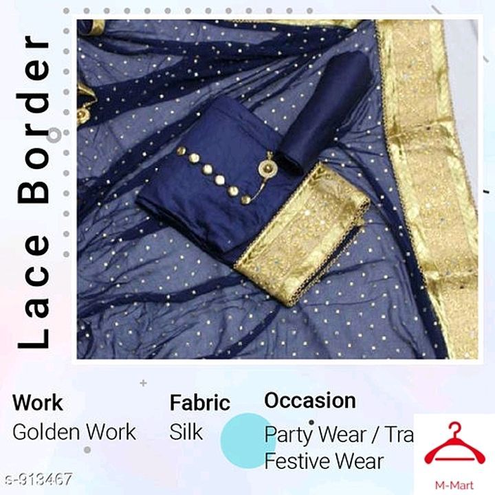 _Flaunt your style with this SILK-made Lace Bordered suits that have a vivid design and pattern. uploaded by M-Mart on 10/29/2020