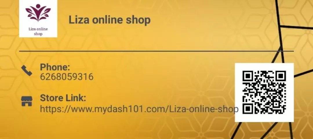 Visiting card store images of Liza online shop