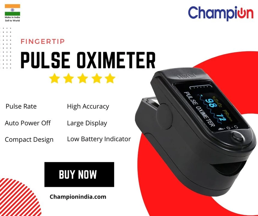 Post image Champion Fingertip pulse oximeter
Become our Dealer/Distributor &amp; start your own business. . Visit: https://lnkd.in/e27DzbZF
#pulseoximeteruses #pulseoximeternormalrange#pulseoximeterpriceinindia #pulseoximeteraccuracy#pulseoximeterbest #pulseoximeterbattery#pulseoximeterbestbrand #pulseoximeterbuy#pulseoximetercost #pulseoximetercovid#pulseoximetercheck #pulseoximetercompany#usbcpulseoximeter #pulseoximeterdetails