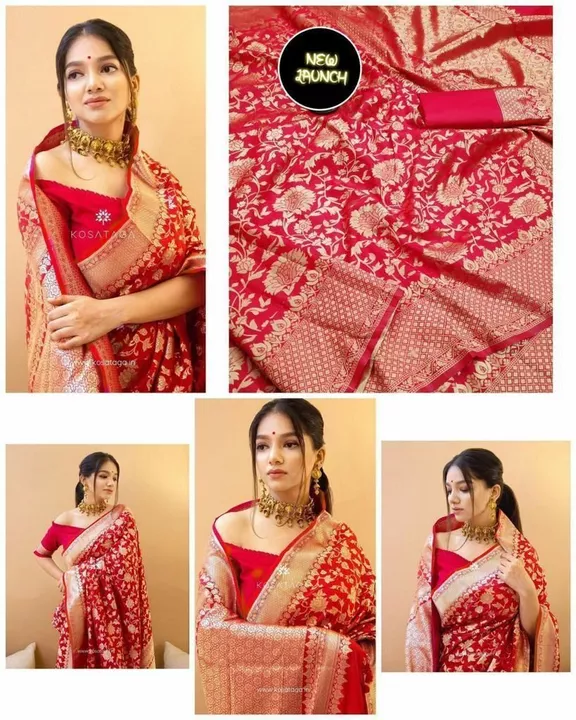 Post image Soft Silk Saree With Attached Blouse Piece