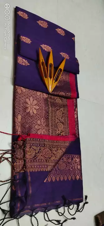 Pure organic lilen saree uploaded by business on 5/30/2022