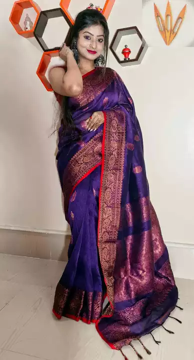 Pure organic lilen saree uploaded by Saree business on 5/30/2022