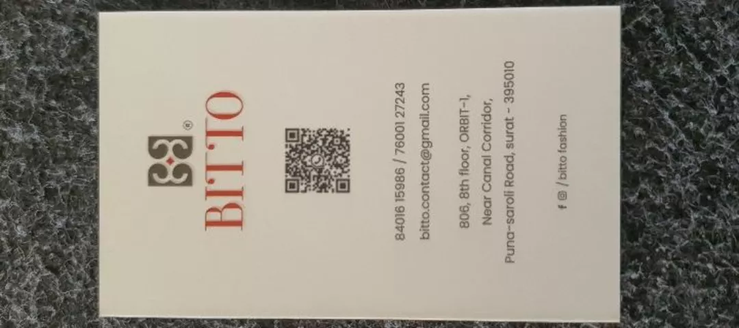 Visiting card store images of BITTO FASHION