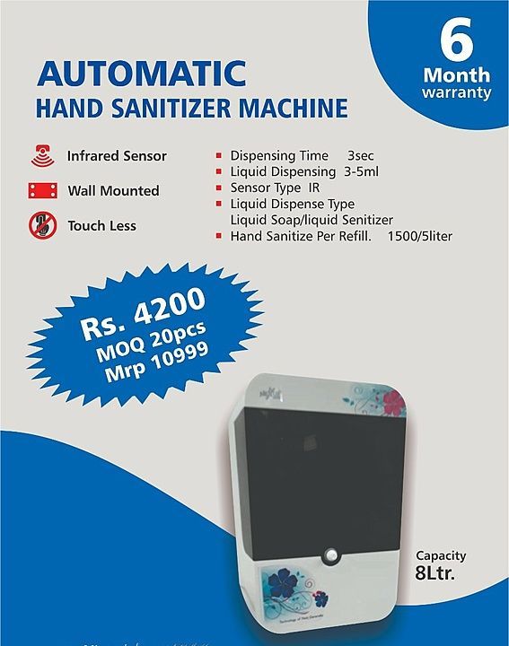 Automatic Sanitizer dispenser machine uploaded by Ravi Traders on 6/17/2020