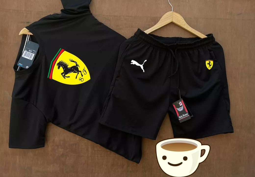 Ferrari t shirts and short  uploaded by BAL GOPAL COLLECTION on 6/1/2022
