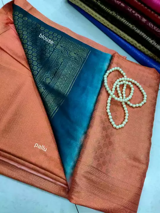 Copper Sari Soft Silk uploaded by pon saravanan on 6/1/2022