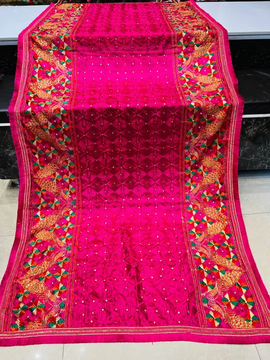 Post image We have full range of Phulkari dupatta as we are manufacturers and we will customise designs according to our customer needs.We provide best quality dupatta with handwork on it
