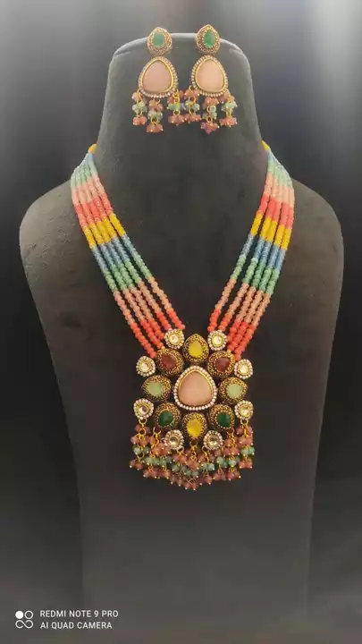 Post image Navratna pendant with mala good👍 quality wholesale price